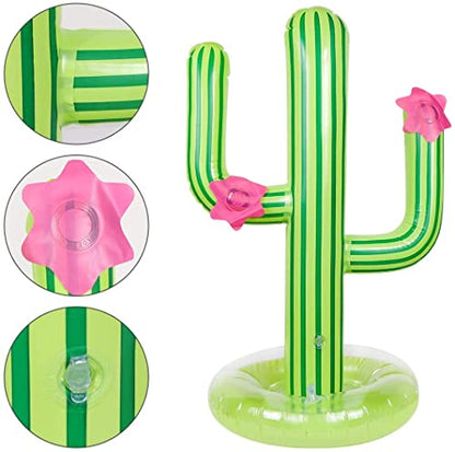 3 Pack Inflatable Cactus Ring Toss Game Sets,Cactus Pool Game Toys Target Toss Floating Swimming Summer Game Toys for Mexican Fiesta Party Accessories Hawaiian Pool Beach Party Decoration Supplies