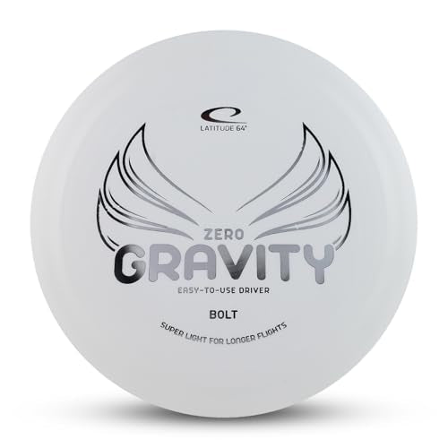Latitude 64 Zero Gravity Bolt Disc Golf Distance Driver | Maximum Distance Disc Golf Driver w/High Glide | Lightweight, Floating Plastic | Effortless Distance for Newer Players | 120-130g - color: White