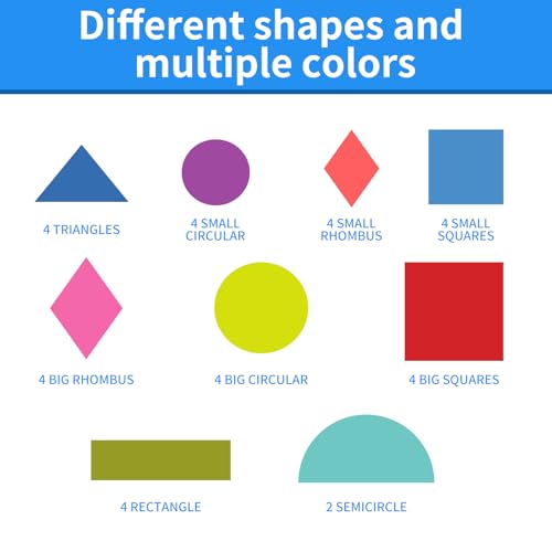 Wooden Tangrams Pattern Blocks, Elephant Style - color: Multicolored1
