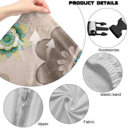 Dragonfly Print Gaming Chair Covers with Armrest Covers Boho Flower Print Computer & Gaming Chair Slipcover Universal Fit Office Desk & Racing Computer Gamer Chairs - color: Brown and Green - Dragonfly Boho Flower
