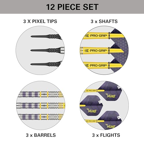 Target Darts Luke Littler Loadout Steel Tip Swiss Point Darts, 90% Tungsten Dart, 22G/23G/24G | Steel Tip Dart Set, Player Edition Swiss Points Dart Sets with Tool, Pro Grip Shafts & No.2 Flights - size: 19G