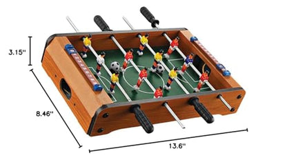 Mini Table Top Foosball Game for Kids and Adults - Portable Mini Billiard Soccer Game with 2 Cues & 16 Balls - Indoor Entertainment Home Leisure Family Play - Great Gift Idea for