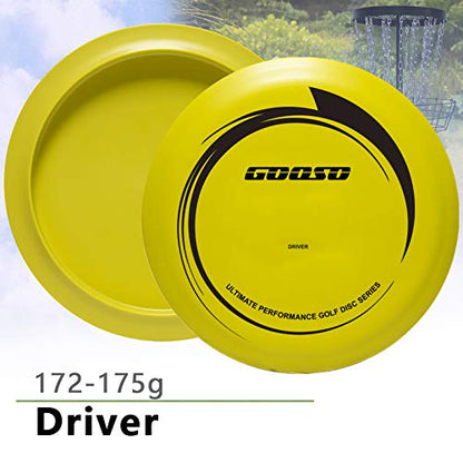 GOOSO Disc Golf Set - Driver, Mid-Range and Putter Discs with Disc Golf Bag for Outdoor and Backyard, Comfortable Plastic, 6 Pack | Driver, Mid-Range and Putter Discs with Comfortable Plastic - style: Bag Black