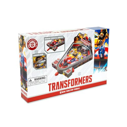 World Tech Toys Transformers Tabletop Pinball Game – Kids Mini Arcade Toy with Launcher & Metal Ball – Hasbro Licensed – Gift for Ages 3+