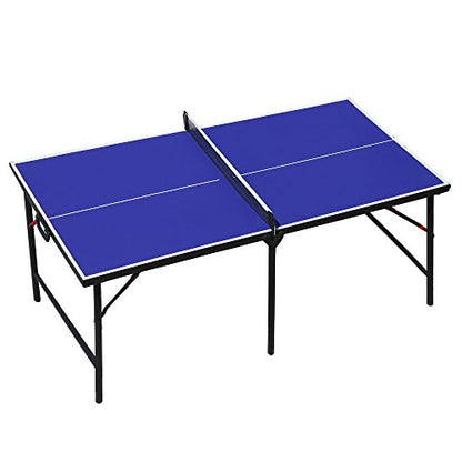 Hathaway BG2305 Crossover 60-in Folding Portable Table Tennis Table – Perfect Small Space Solution, Blue, 60"