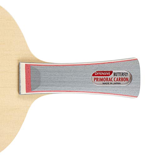 Primorac Carbon Blade - Butterfly Table Tennis Blade - TAMCA 5000 Carbon Fiber Blade - Cypress Wood Fiber Blade - Professional Table Tennis Blade - FL and ST Handle Type - Made in Japan - style: FL Handle