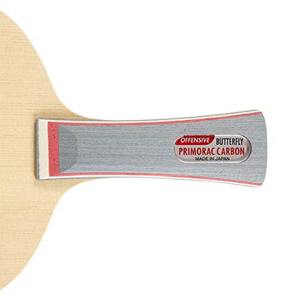 Primorac Carbon Blade - Butterfly Table Tennis Blade - TAMCA 5000 Carbon Fiber Blade - Cypress Wood Fiber Blade - Professional Table Tennis Blade - FL and ST Handle Type - Made in Japan - style: FL Handle