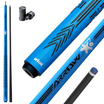 CRICAL Carbon Fiber Pool Cue Stick - 58" Low Deflection Professional Pool Cue with Pro Taper Shaft, 3D Anti-Slip Wrapless Grip, 12.5mm Tip & 3/8x8 Joint Billiard Stick for Enhanced Control & Accuracy - color: CL-PD-Blue