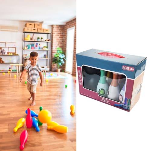 ciciglow Kids Bowling Set Enhance Coordination Skills Improve Motor Abilities Indoor Activity for Children, Plastic Material