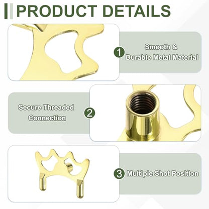 Billiard Bridge Head, Pool Cue Stick Bridge Screw-on Metal Cue Rests Billiard Accessories - color: Gold, style: Low Fork