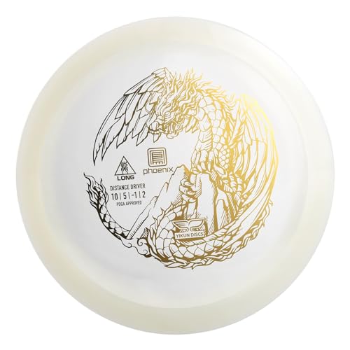 yikundiscs Yikun Professional Disc Golf Fairway Driver|Distance Driver|165-175g| Perfect for Outdoor Games and Competition[Dics Shade Color May Vary] - color: White-gold