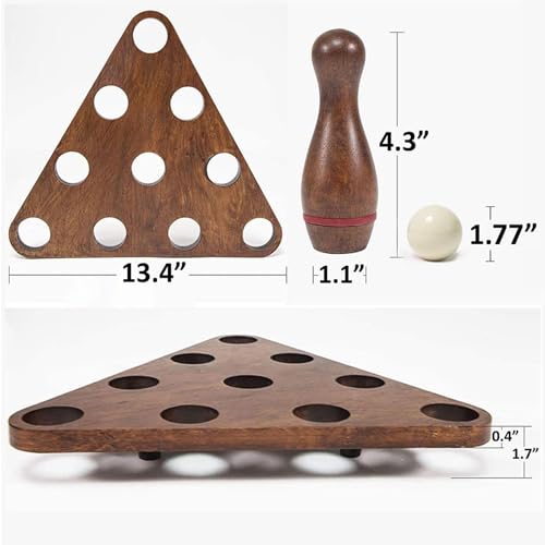 10 Pieces Shuffleboard Bowling Pins Mini Bowling Pins Tabletop Bowling Game Solid Wood Portable Set Suitable for Indoor Outdoor Games