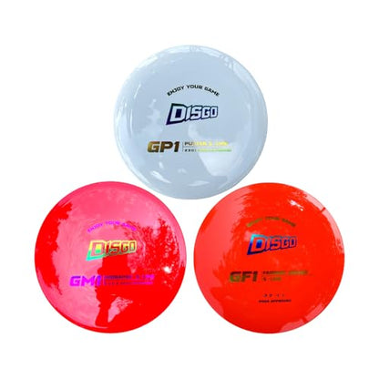 DISGO Disc Golf Disc Set- 170-178g Glow-in-The-Dark Disc | Putter, Midrange, and Driver | Professional Golf Discs for Outdoor Games & Competition PDGA Approved - color: SOLID SET