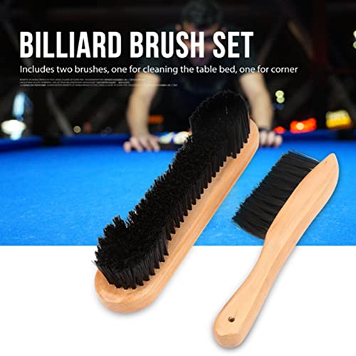 HERCHR Pool Table Rail Brush 2 Set,Billiards Pool Table Rail Brush Cleaning Kit Pooltable Brushset for Wooden Kit of Billiard Accessories