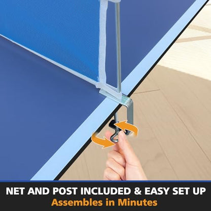 7/8/9ft Mid-Size Ping Pong Conversion Top with Net Set for Billiard and Pool Tables - Regulation Top Converts Billiards into Ping Pong Table Blue/Green/Black - color: Blue, size: 7 FT