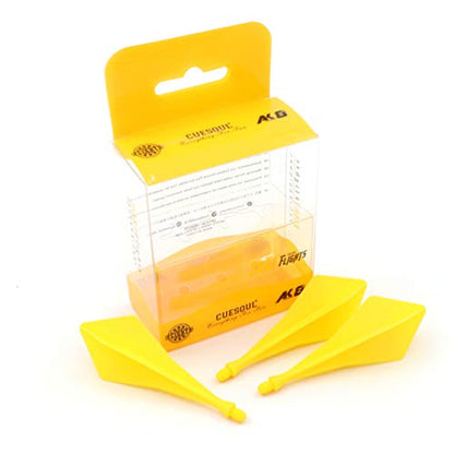 CUESOUL TRAJ AK8 New Integrated Dart Flights and Shafts Wave Shape,Very Slim Dart Flight 3 Sets - color: Diamond Shape-Yellow