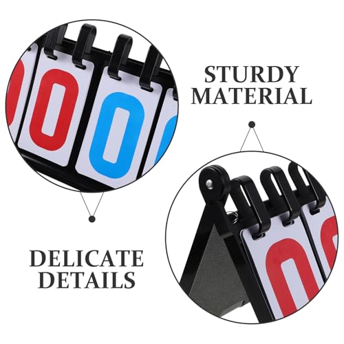 BESPORTBLE Portable Tabletop Sports Scoreboard 4-Digit Flip Score Keeper Thick Plastic Shell for Basketball Volleyball Tennis Baseball Games and Referee Use