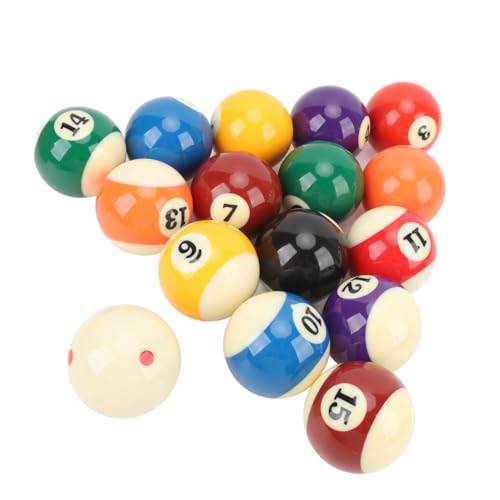 Billiard Balls Set, Resin 2.25inch Regulation Size High Friction Bright Colors with Clear Numbering Includes Ball