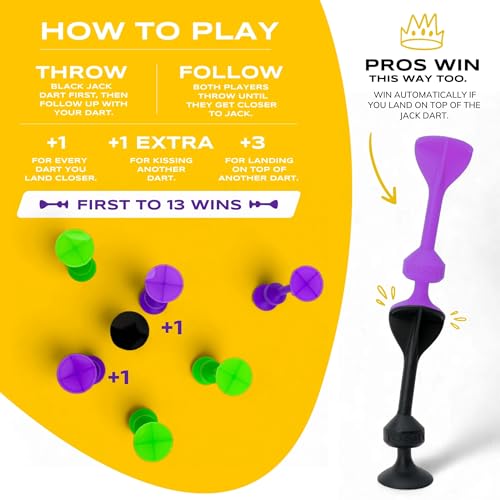 TOSSIT Game Suction Cup Darts, Toss Game Perfect Family and Party, Silicone Throwing Game for Backyard, Indoor and Outdoor Fun, Starter Pack - color: Blue Yellow