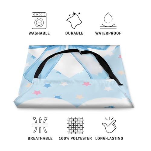 Manfei Blue Bowknot Kids Kitchen Apron - color: Colorful