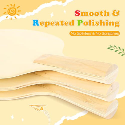 Unfinished Wooden Ping Pong Paddles, 2 Pairs Unpainted Wood Table Tennis Paddles - Plain Wood Table Tennis Rackets for Indoor & Outdoor Games