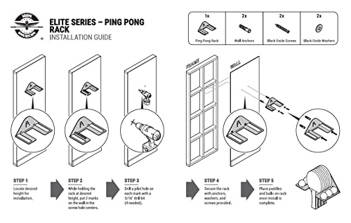 IRON AMERICAN Elite Ping Pong and Table Tennis Storage Rack, Made in USA - 1.375 Inch Slot for Balls and 3.25 Inch Slot for Paddles, Ping Pong Ball Holder, Hardware Included - style: 1-PACK