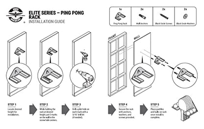 IRON AMERICAN Elite Ping Pong and Table Tennis Storage Rack, Made in USA - 1.375 Inch Slot for Balls and 3.25 Inch Slot for Paddles, Ping Pong Ball Holder, Hardware Included - style: 1-PACK