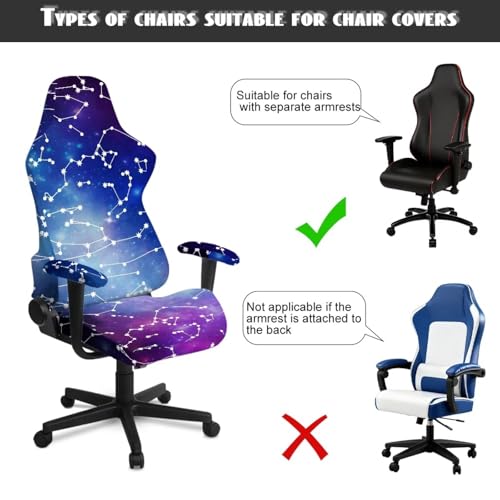 Big Dipper 4 Piece Game Chair Cover Non Slip Stretchable Breathable Gaming Chair Seat Cover Cat Scratch Proof Soft Universal Fit Office Desk & Racing Computer Gamer Chairs for Game Room Deco - color: Big Dipper