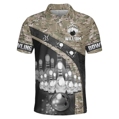 GABITA Personalized Bowling Jerseys for Men, Custom Bowling Polo Shirt, Bowling Shirts Gift for Bowler Team Player - color: A45