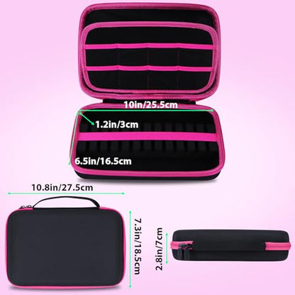 Case Compatible for 12 Darts, Holds Darts and Extra Accessories - color: Black+Pink