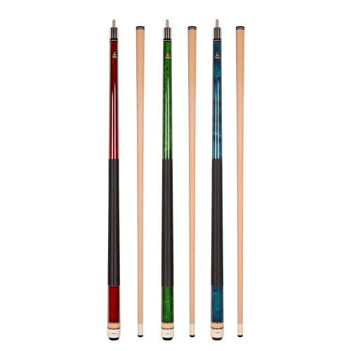 Set of Aska L2 Billiard Pool Cue Sticks, 58" Hard Rock Canadian Maple, 5/16x18 Joint, 13mm Hard Tip, Mixed Weights - style: Set of 3 Sticks