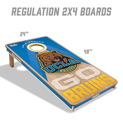 YouTheFan NCAA 2' x 4' Slogan Series Professional Wood Cornhole Game with Logo Bags - color: UCLA Bruins