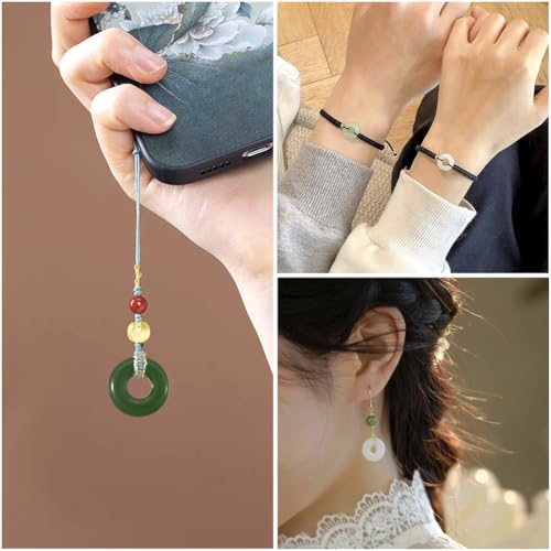 KISSITTY Glass Peace Buckle Charms Blessing Buckle Pendants for DIY Necklace Bracelet Earring Jewelry Making - color: 3 Colors