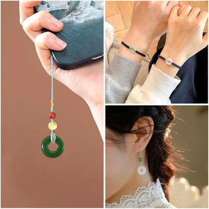KISSITTY Glass Peace Buckle Charms Blessing Buckle Pendants for DIY Necklace Bracelet Earring Jewelry Making - color: 3 Colors