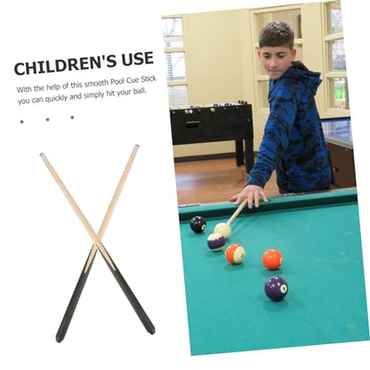 HEMOTON 2Pcs Short Pool Cue Stick Billiard Cue for Lightweight Wood Design for Practice and Tight Spaces Convenient for Pool Table Use
