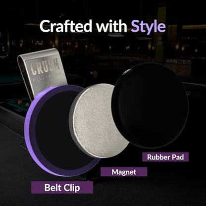 Ultra-Grip Magnetic Chalk Holder Clip - Neodymium Belt Clip for Secure Cue Chalk, Pool Stick Chalk Holder, Ideal for Billiards & Pool Accessories, Cue Stick Magnetic - color: Purple