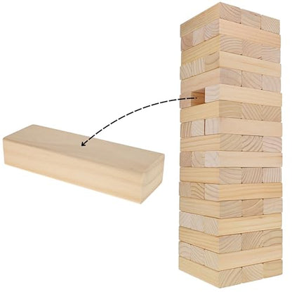 WE Games Giant Wooden Tumbling Tower Game – 29 inches Tall (2.42 feet), 51 Total Blocks, Wooden Blocks Stacking Game, Carry Tote, Perfect Outdoor Games for Adults and Family, Backyard Gatherings