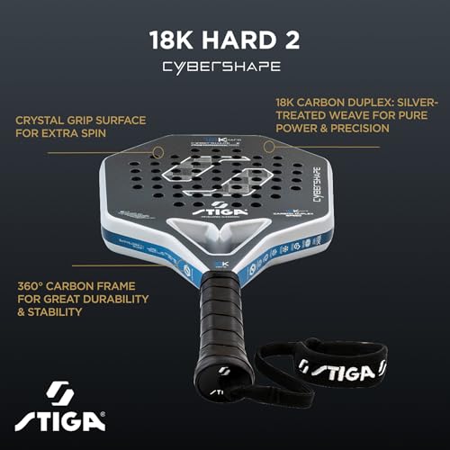 STIGA Cybershape Padel Racket - size: 18K Hard