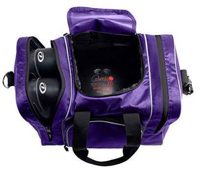 Athletico Bowling Bag for Single Ball - Single Ball Tote Bag With Padded Ball Holder - Fits a Single Pair of Bowling Shoes Up to Mens Size 14 - color: Purple