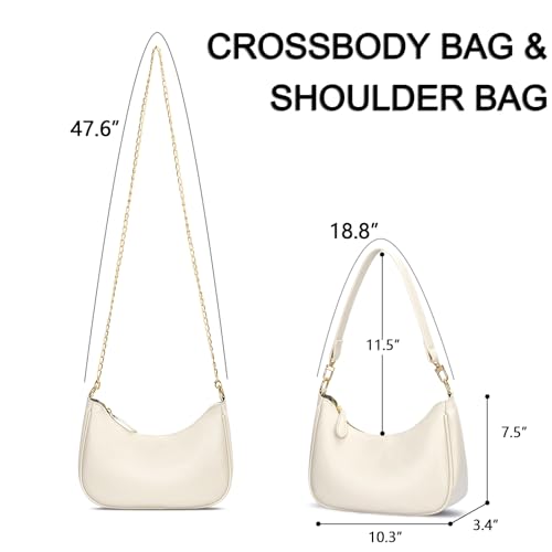 KKXIU Shoulder Bag for Women Cute Hobo Purses and Handbags Retro Clutch Underarm Purse | Cute - color: Beige