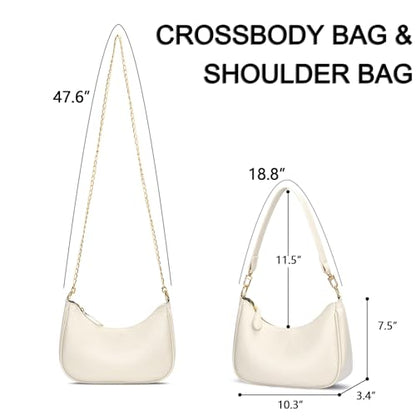 KKXIU Shoulder Bag for Women Cute Hobo Purses and Handbags Retro Clutch Underarm Purse | Cute - color: Beige