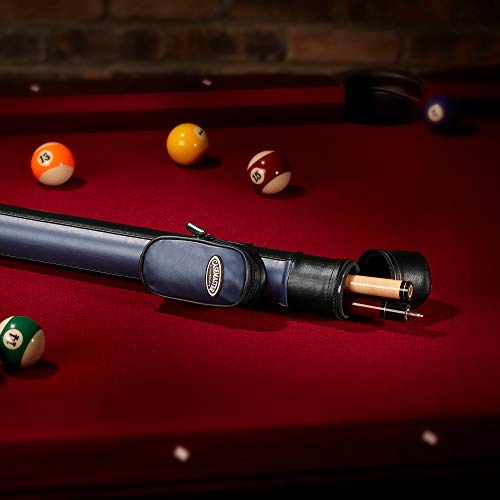 Casemaster Q-Vault Supreme Billiard/Pool Cue Hard Case, Holds 1 Complete 2-Piece Cue (1 Butt/1 Shaft) - color: Blue