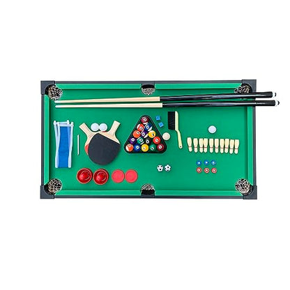 KICK Hexad 48" 6-in-1 Multi Game Table – Foosball, Billiards/Pool, Glide Hockey, Ping Pong, Mini-Shuffleboard & Mini-Bowling - color: Black