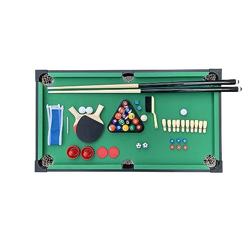KICK Hexad 48" 6-in-1 Multi Game Table – Foosball, Billiards/Pool, Glide Hockey, Ping Pong, Mini-Shuffleboard & Mini-Bowling - color: Brown