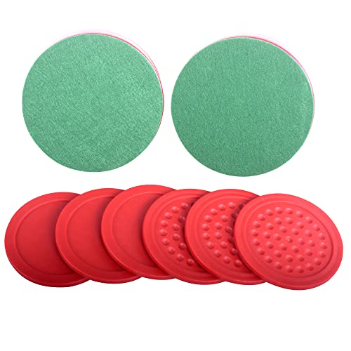 Plastic Air Hockey Strikers/Pushers, 2 PCS 4" Plastic Air Hockey Pushers and 6 PCS 2.875" Pucks Replacement for Game Tables Goalies Equipment Accessories