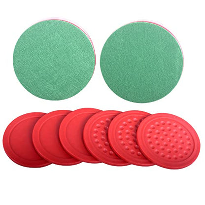 Plastic Air Hockey Strikers/Pushers, 2 PCS 4" Plastic Air Hockey Pushers and 6 PCS 2.875" Pucks Replacement for Game Tables Goalies Equipment Accessories