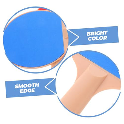 Outdoor Table Tennis Racket Set with Plastic Elastic Paddle and Yellow Pong Balls Ergonomic Grip Paddle Kit for Competitive and Recreational Play