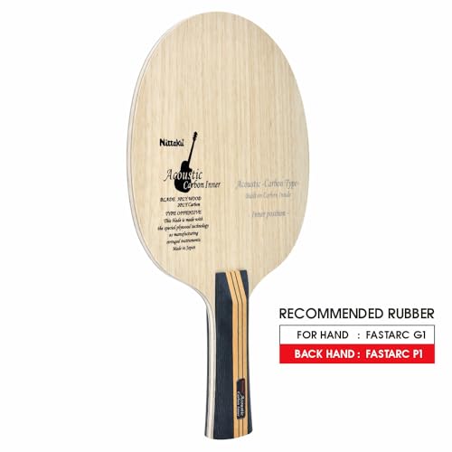Nittaku Table Tennis Racket Acoustic Carbon Inner Shake Hand for Attacks, Special Materials Included - style: Flare