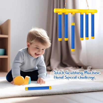 Reflex Drop Sticks Challenge Game - 3 Adjustable Speed Modes, Hand-Eye Coordination & Reaction Training Toy, Fun Catch Falling Sticks Game for Kids, Adults