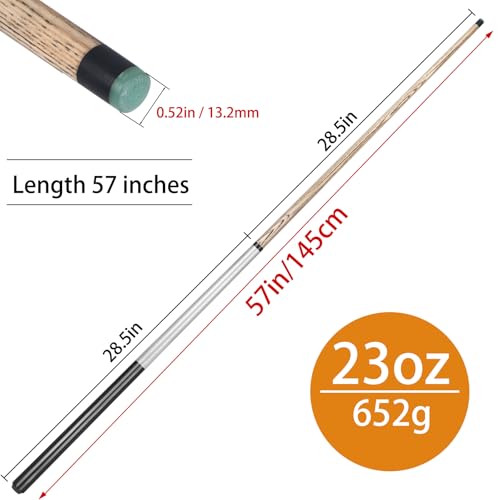 Kmise Break Cue Stick,57 Inch 2-Piece Break Cue Stick Punch Billiard Pool Cue Sticks with 13mm Pro Breaking Tip,23oz Pool Stick.